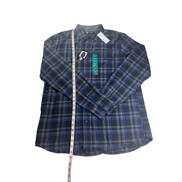 Weatherproof‎ Plaid Button-Up Shirt Men's Large Bright Blue/Black New - Picture 7 of 11